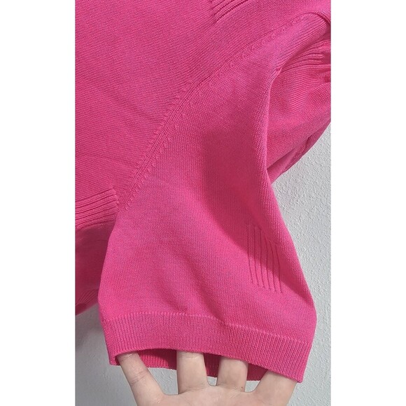 Arach & Cloz Women's Short Sleeve V-Neck Light Textured Sweater Top Pink Size XL - Picture 4 of 11